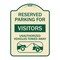 Signmission Reserved Parking for Visitors Unauthorized Vehicles Towed Away Alum Sign, 24" x 18", TG-1824-23069 A-DES-TG-1824-23069 - alternate 1